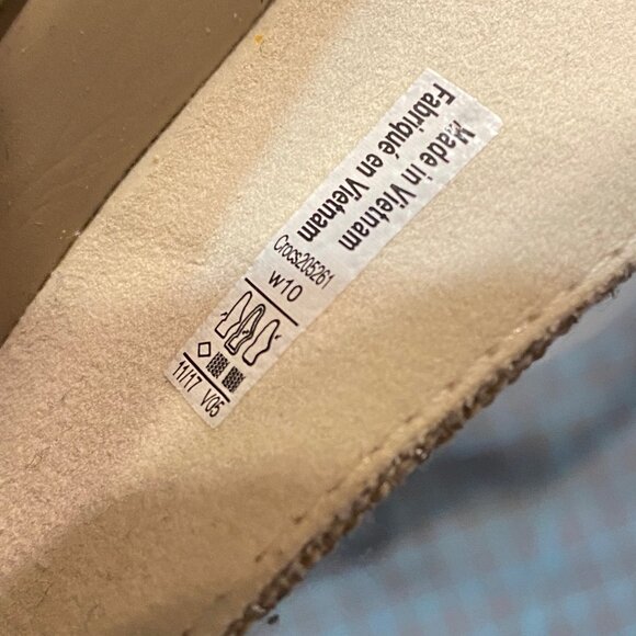 CROC Women Leigh Sandal Shimmer Canvas Slingback Wedge Size 10 - Picture 5 of 5